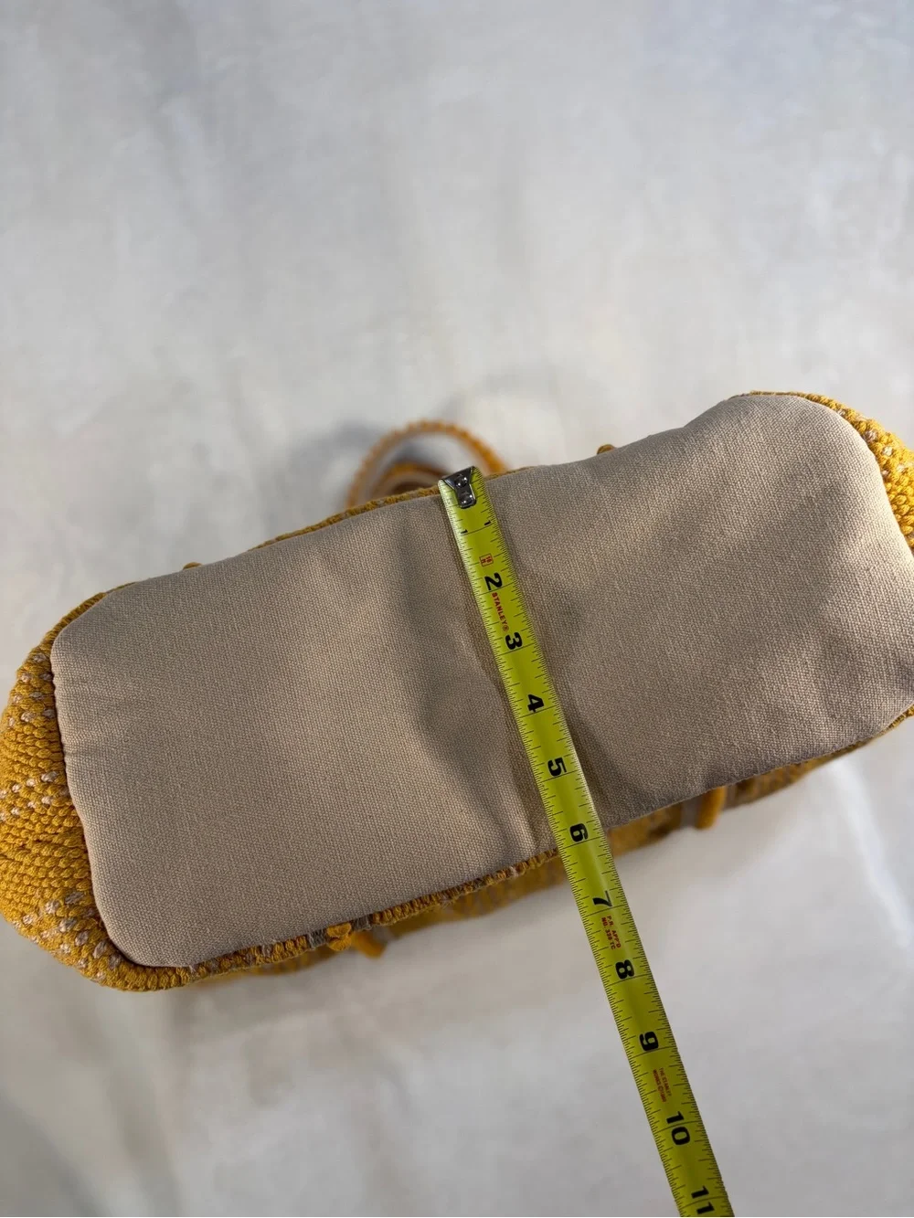 Source Unknown Mustard‎ Woven Tote with Multicolor Tassel